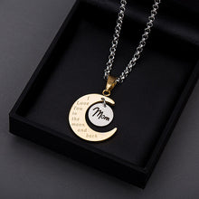 Abaicer Mother's Day Necklace Moon Heart Mom Mother Pendant Statement For W