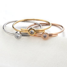 New Stainless Steel Bracelet Bangles Gold Silver Rose gold Bracelet with CZ