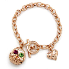 New Fashion Alloy Chain Link Bracelet Rose Gold OT Clasp with 20mm Snap But
