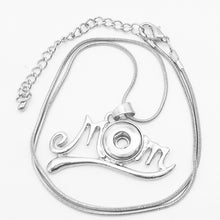 MOM mama  mum mother snap button pendant Necklace  fit 12mm snap jewelry