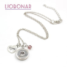 1PC Personalized Gift Snap Jewelry 12 Birthstone Charm Heart MOM Snap Neckl