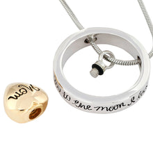Unisex Heart Inside Mom and Dad pendant  I Love You To The Moon And Back me