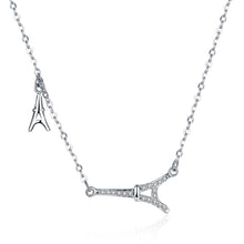 Ann & Snow Lovely Sparkling Cubic Zirconia Eiffel Tower Necklace 925 Sterli