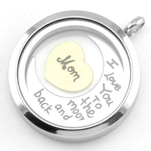 2016 new arrival 22mm Stainless Steel floating plates I love you to the moo