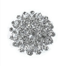 2.75 Inch Sparkly Silver Large Leaf Flower Wedding Bouquet Brooch Jewlery G