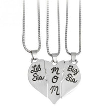 Fashion Sister Mom Three Stitching Love Pendant Necklace Set Mother's Day G