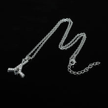 my shape  Clear Rhinestone Hockey Stick With Puck Pendant Necklace Women's