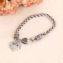 Hot New Women Fashion Heart Shape Charm Vintage Rhinestone Bracelet Love Mo