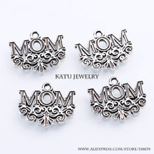 Vintage Silver Metal Letters MOM Charms for Jewelry Making DIY Jewelry Alph