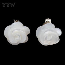 YYW High Grade Mother of Pearl White Shell Stud Earring Jewelry Women Brida