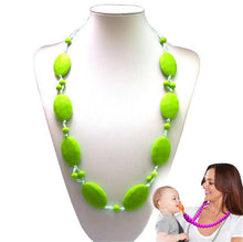 BPA Free Food Grade Silicone Teething Necklace Soft Beads for Chew Baby Tod