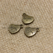 PULCHRITUDE (30 pieces/lot) 14*17mm Three color Alloy Heart Engraving lette