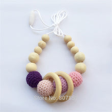 2PCS DIY Baby Safe Wood Beads Teething Necklace infant pacifier dummy mom t