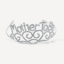 Metal Mother To Be Silver Tiara Hearts Crown with Sparkling Rhinestones for