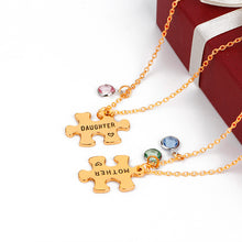 Lucky Birthstone Heart Engraved Puzzle Put It Together Mother Daughter Mom