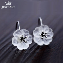 925 Sterling Silver Flower Earrings Transparent Girls Gift Fine Jewelry Vin