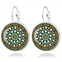 Silver Classic Lotus Mandala Jewelry Earring Nail Henna Om Symbol Zen Buddh