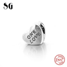 Fit Authentic pandora bracelet Silver 925 Original Heart Shape Love Beads B