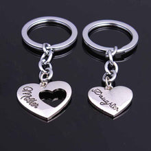 1Pair Mom Daughter Forever Love Keychain Openwork Heart Pendant Key Ring Pe