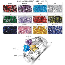 Mom Jewelry Gift Personalized Birthstone Family Rings 925 Sterling Silver C