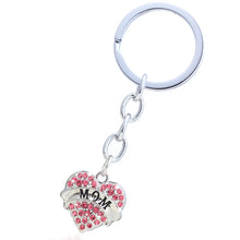 XIAOJINGLING Pink White Rhinestones Keychain Fashion Women Jewelry Heart Ke
