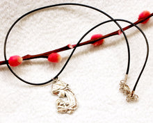 New Durable Black Faux Leather Mom And Son Cord Choker Charm DIY Necklace P