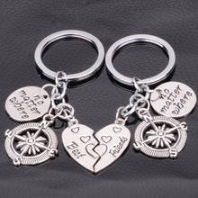 Mother Daughter Best Friends BFF No Matter Where Heart Compass Pendant Keyr