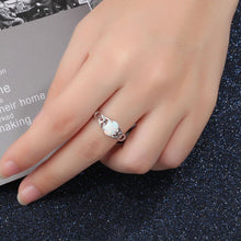 Elegant Oval White Opal Rings for Women Genuine 925 Sterling Silver Wedding