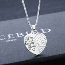 "Mother and Daughter Forever" Heart Necklace Double Sided Mom Child Love Pe