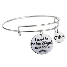Mom Bangle I Used To Be Her Angel Now She's Mind Pendant Charm Bracelet Fam