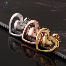 couples jewelry heart love design studs earring kids jacklets cz Pure Gold
