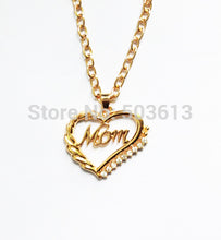 one piece fashion alloy rhinestone "MOm" heart pendant necklace mother's da