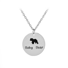 Sweet Family Mama Bear/Baby Bear Necklace Black Enamel Charm For Mom Gift f