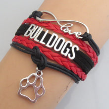drop shipping Pink Letaher Custom Word YORKIE MOM With Paw Charm Bracelet I