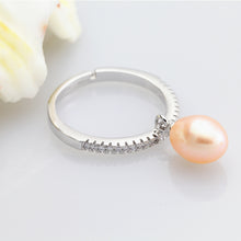 Real freshwater pearl rings for women,white cultured pearl ring 925 sterlin