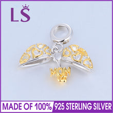 LS 1.4.K G.old Plated Mom Charms Original 925 Sterling Silver Heart Pendant