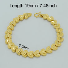 Anniyo 19cm Heart Bracelet for Women, Gold Color Dubai Bangle for womens,Ar