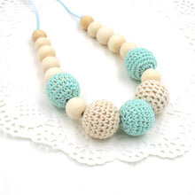 Drop shipping Mint teal cream crochet beads Teething necklace Breastfeeding