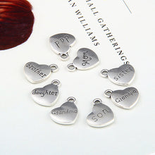 Summer Love Hotselling Engraved Heart Mom Words Charms Alphabet Pendant Cha