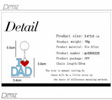 Family Jewelry Gift Enamel Heart I Love MAMA/MOM/DAD/PAPA Carton Key Chains