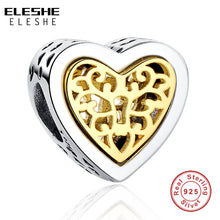 ELESHE Original Real 925 Sterling Silver Charms Fit Pandora Bracelet With C