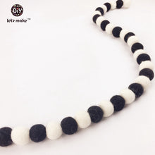 Let's Make Felt Ball Wool Black Match White 30pcs 20mm DIY Craft Nursing Ne