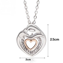 New Korean Heart Mom&Baby Necklaces Silver Color Women Pendant Jewelry Moth
