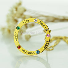 Personalized Mom Necklace Gold Color Family Name Necklace Engraved Kids Nam