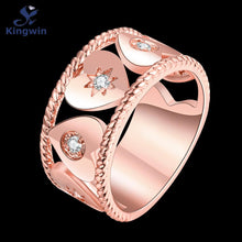 Dubai fashion jewelry Italy designer heart love MOM rings Rose gold color Z