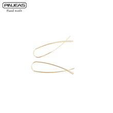PINJEAS  filling Crossover Open Earrings handmade Wire wrap Minimalist Mode
