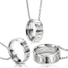 Fashion Charm Stainless Steel MOM DAD Pendant Necklace Carved Letters Love