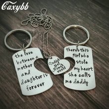 Caxybb Dad daughter mommy necklace key chain Family Necklace Key Chain Gift