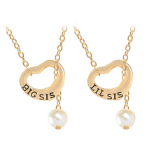 2017 Fashion Jewelry For Mom Silver Color Big Sis Letter Print Lil Sis Hear