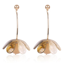 LILIE&WHITE 3D Acrylic Flower Drop Earrings For Women Marble Efffect Two Co